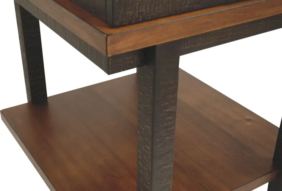 Stanah - Brown / Beige - Rectangular End Table