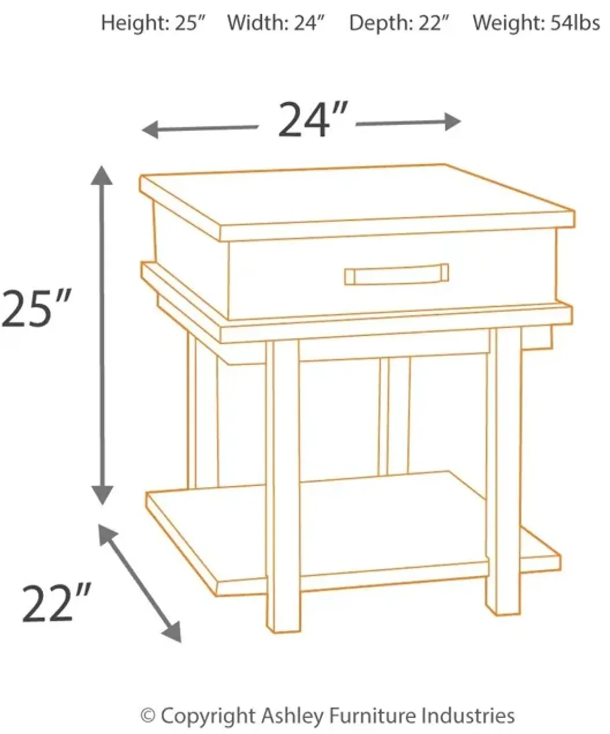 Stanah - Brown / Beige - Rectangular End Table