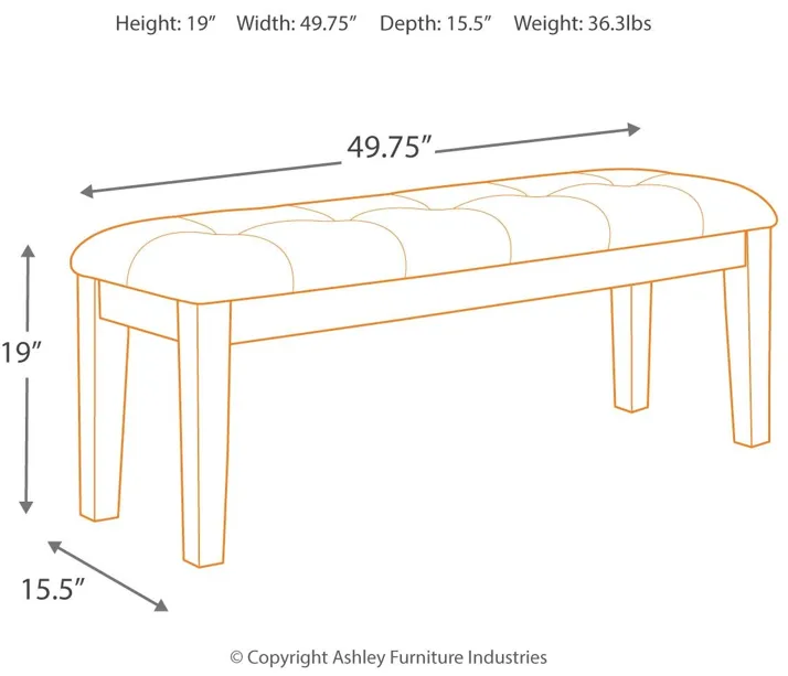 Ralene - Medium Brown - Large Uph Dining Room Bench