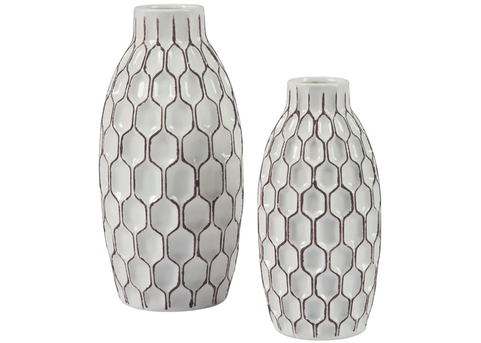 Dionna - White - Vase Set (Set of 2)