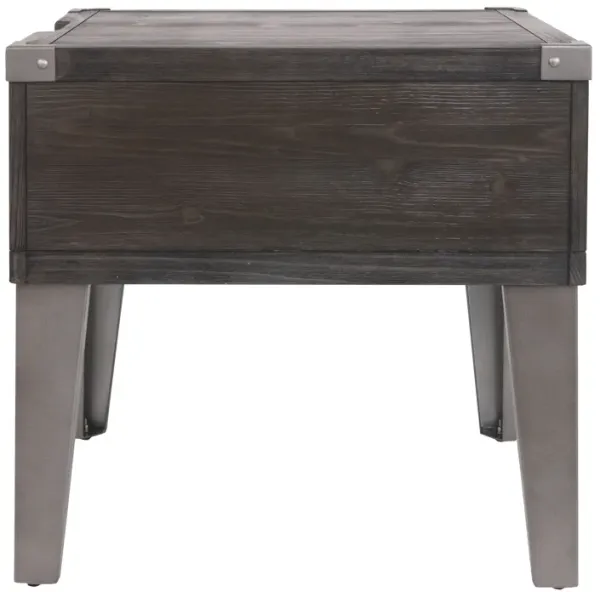 Todoe - Rectangular End Table - Dark Gray