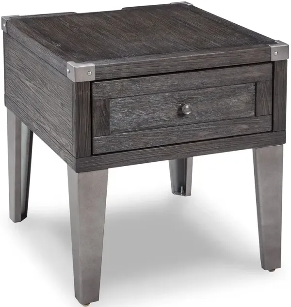 Todoe - Rectangular End Table - Dark Gray