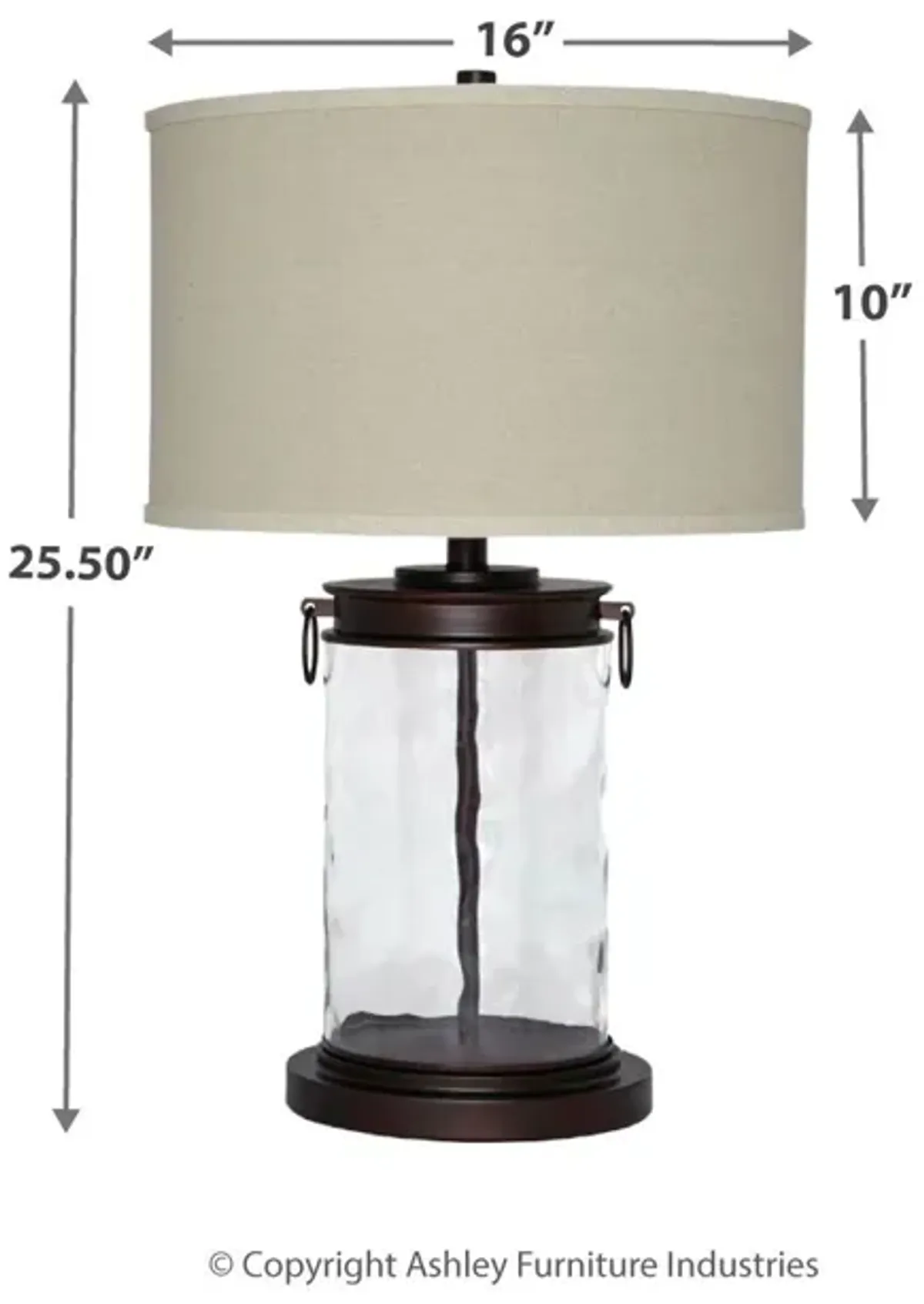 Tailynn - Clear / Bronze Finish - Glass Table Lamp