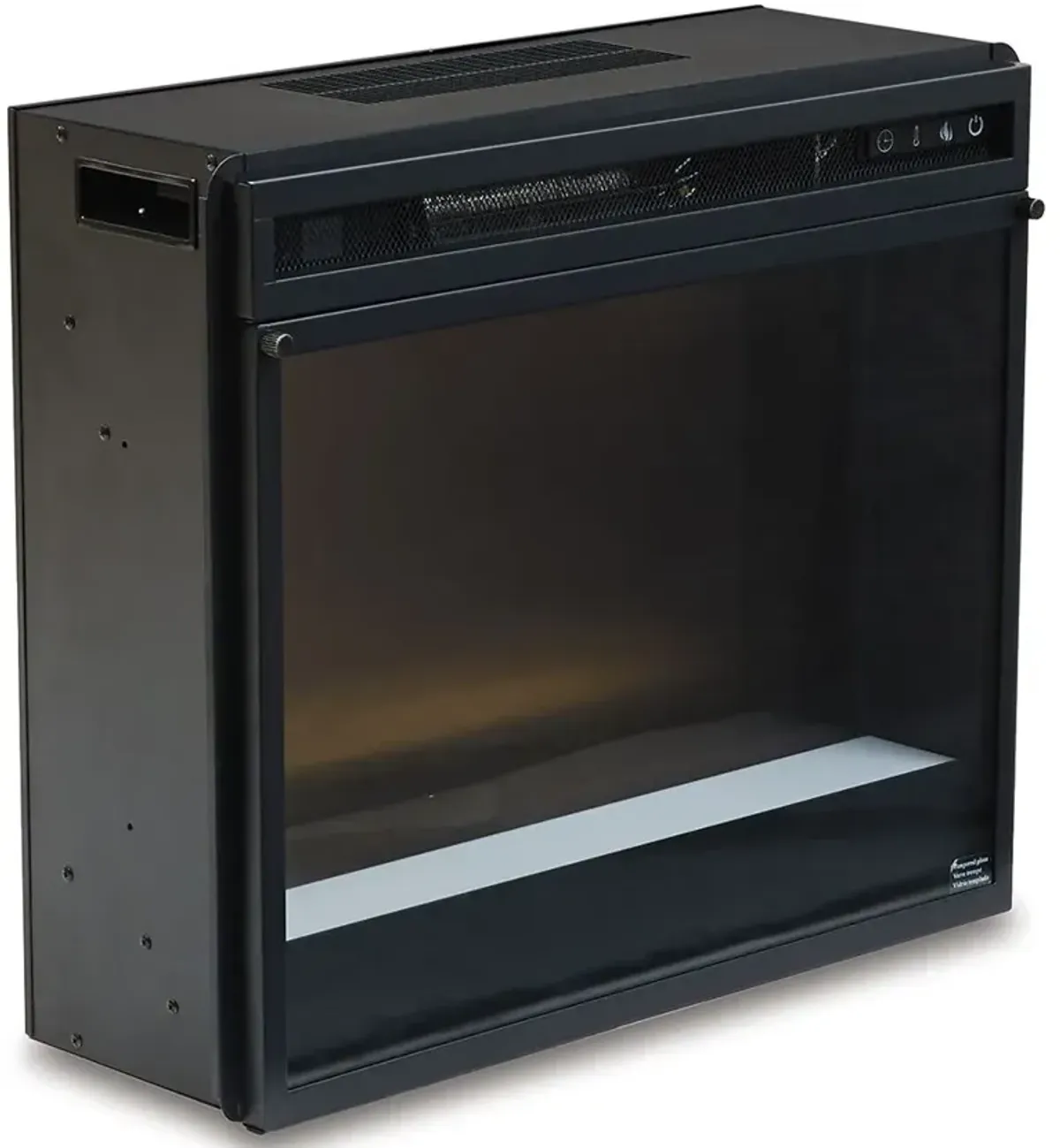 Entertainment Accessories - Fireplace Insert Glass/Stone - Black
