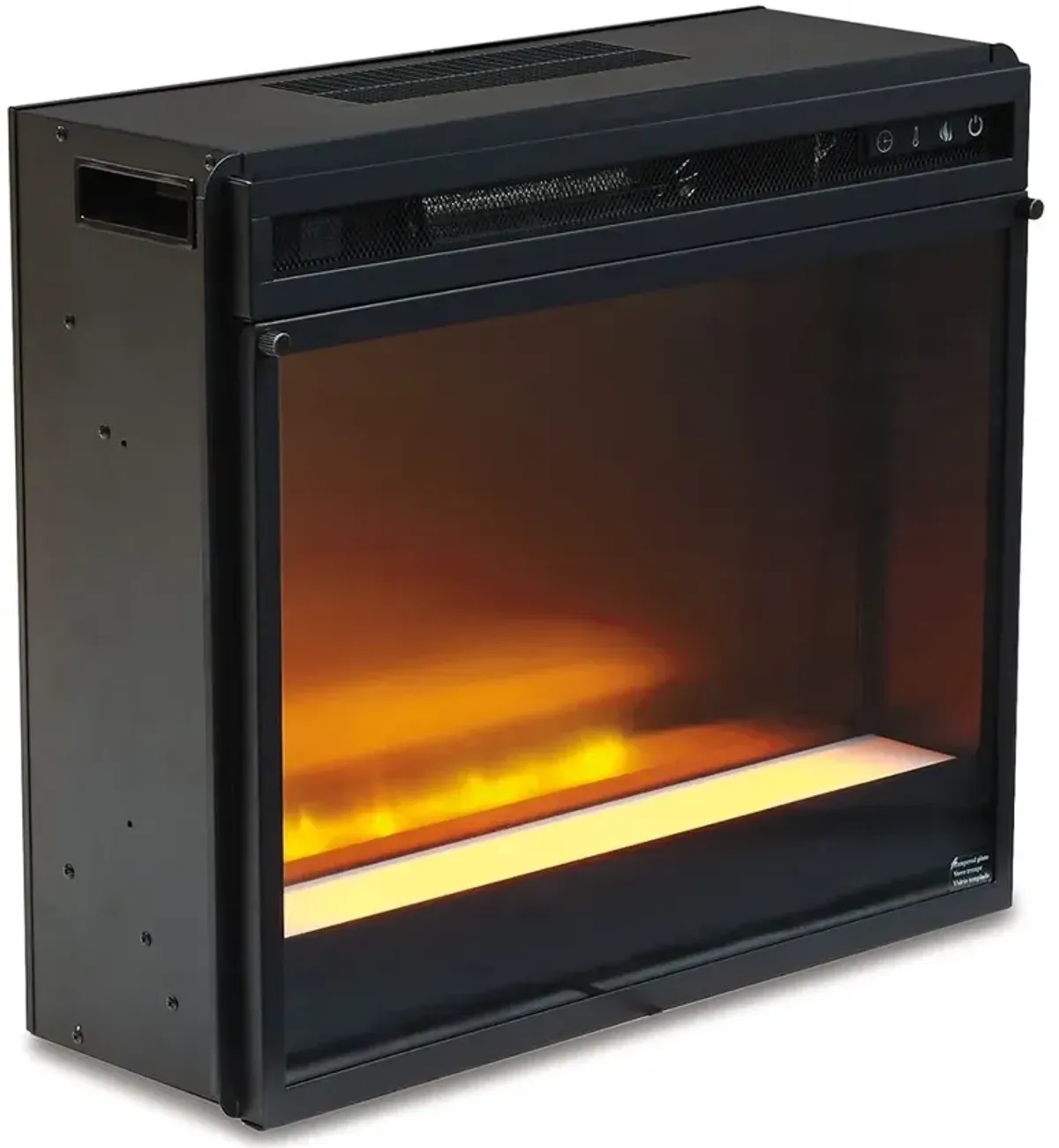 Entertainment Accessories - Fireplace Insert Glass/Stone - Black
