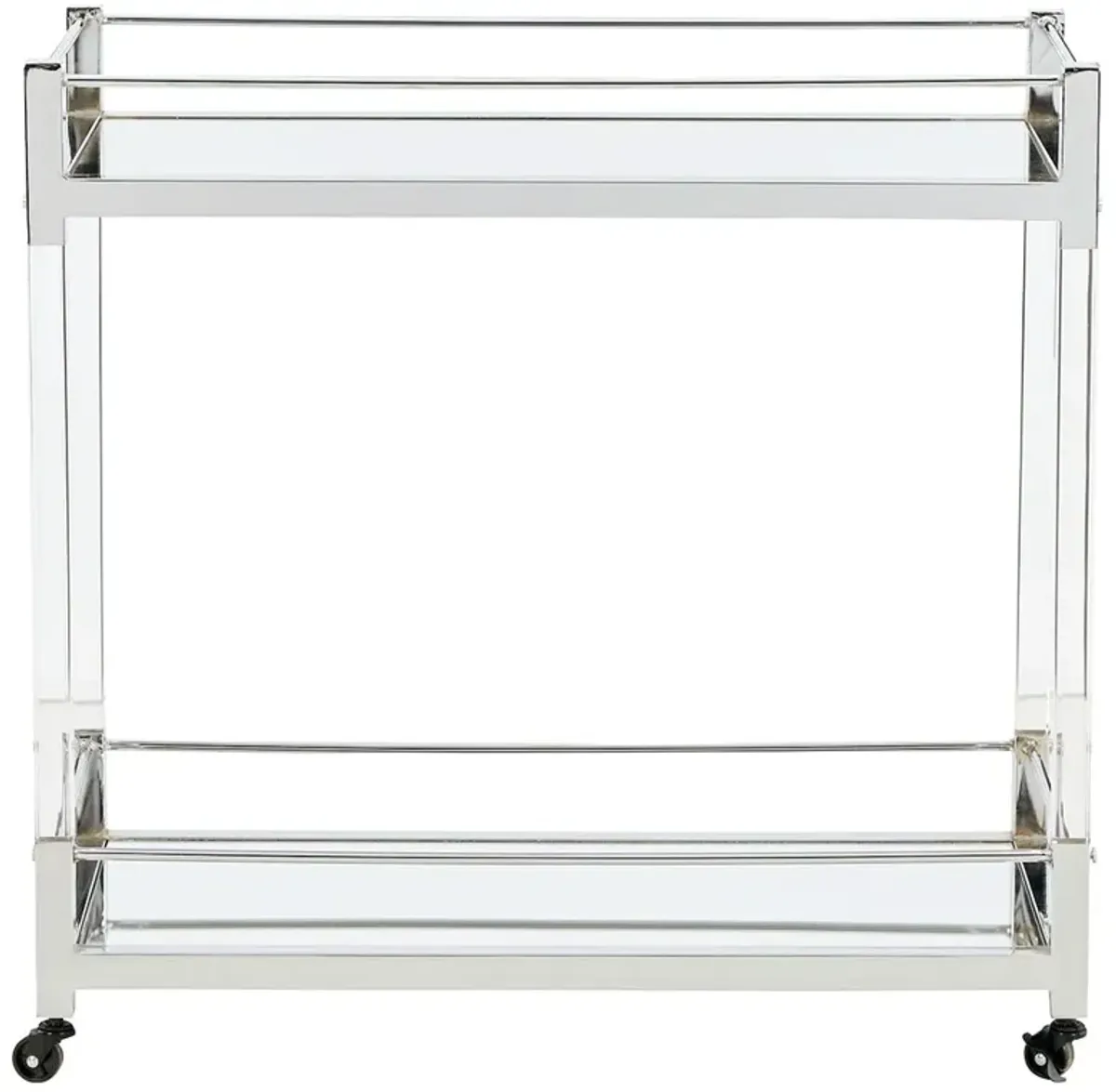 Chaseton - Clear / Silver Finish - Bar Cart