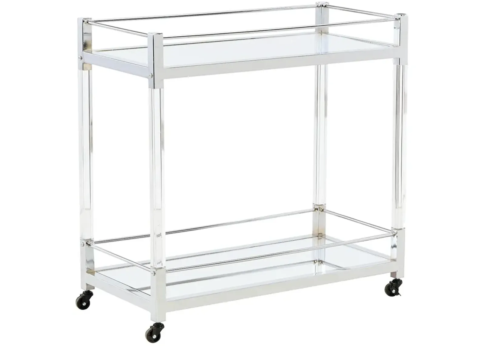 Chaseton - Clear / Silver Finish - Bar Cart