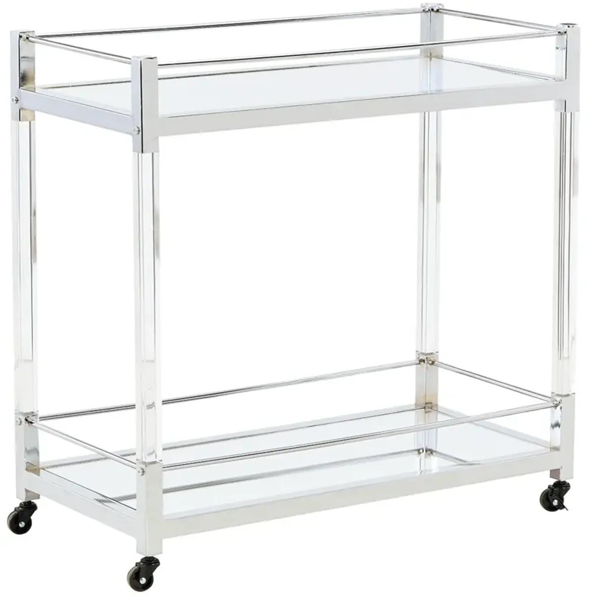 Chaseton - Clear / Silver Finish - Bar Cart