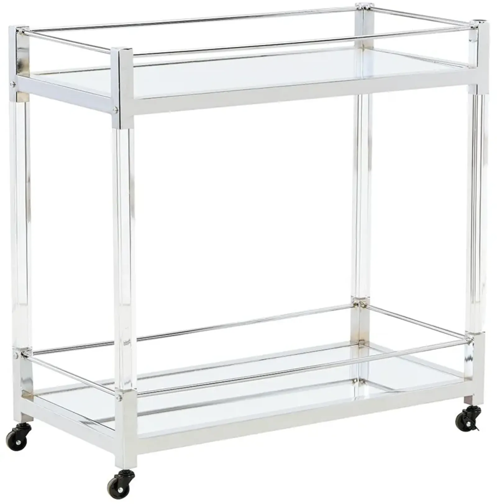 Chaseton - Clear / Silver Finish - Bar Cart