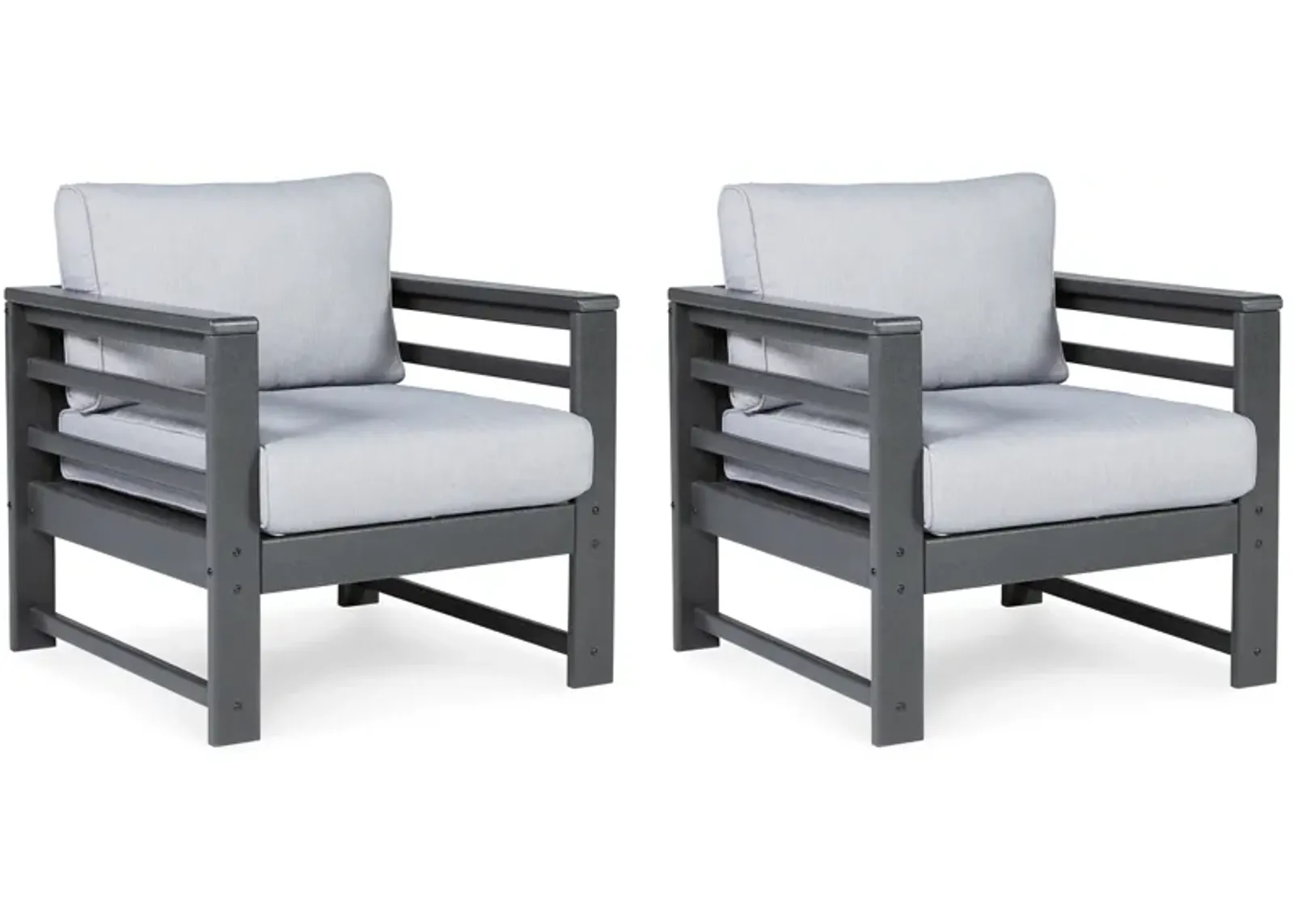 Amora - Charcoal Gray - Lounge Chair W/Cushion (Set of 2)