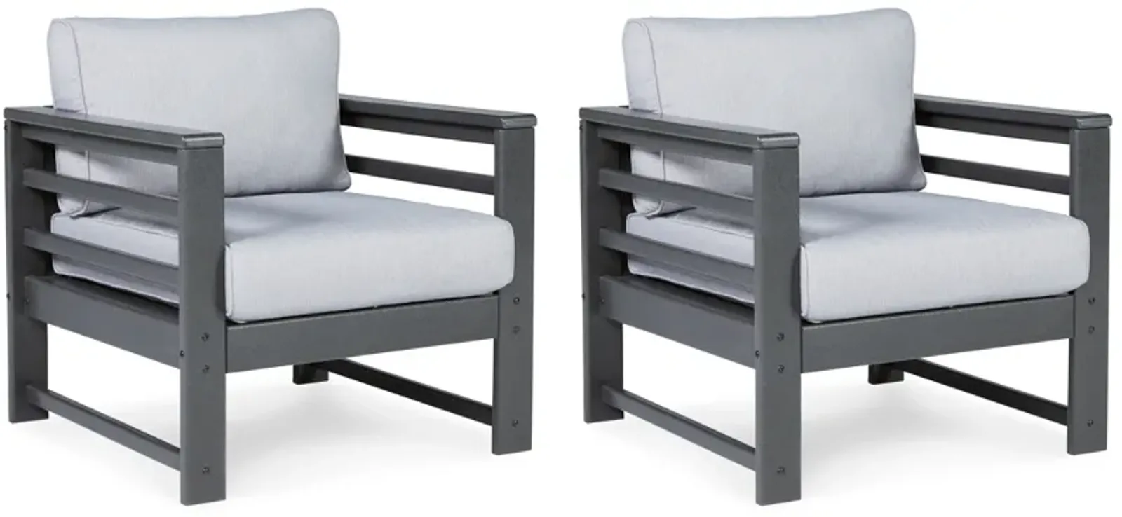 Amora - Charcoal Gray - Lounge Chair w/Cushion (Set of 2)