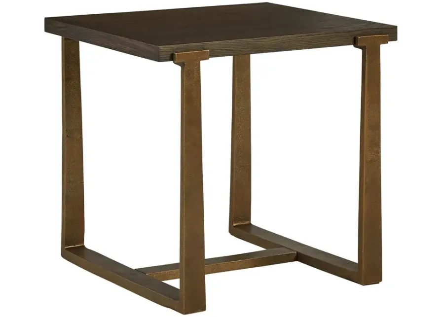 Balintmore - Brown / Gold Finish - Rectangular End Table