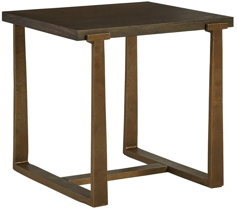 Balintmore - Brown / Gold Finish - Rectangular End Table