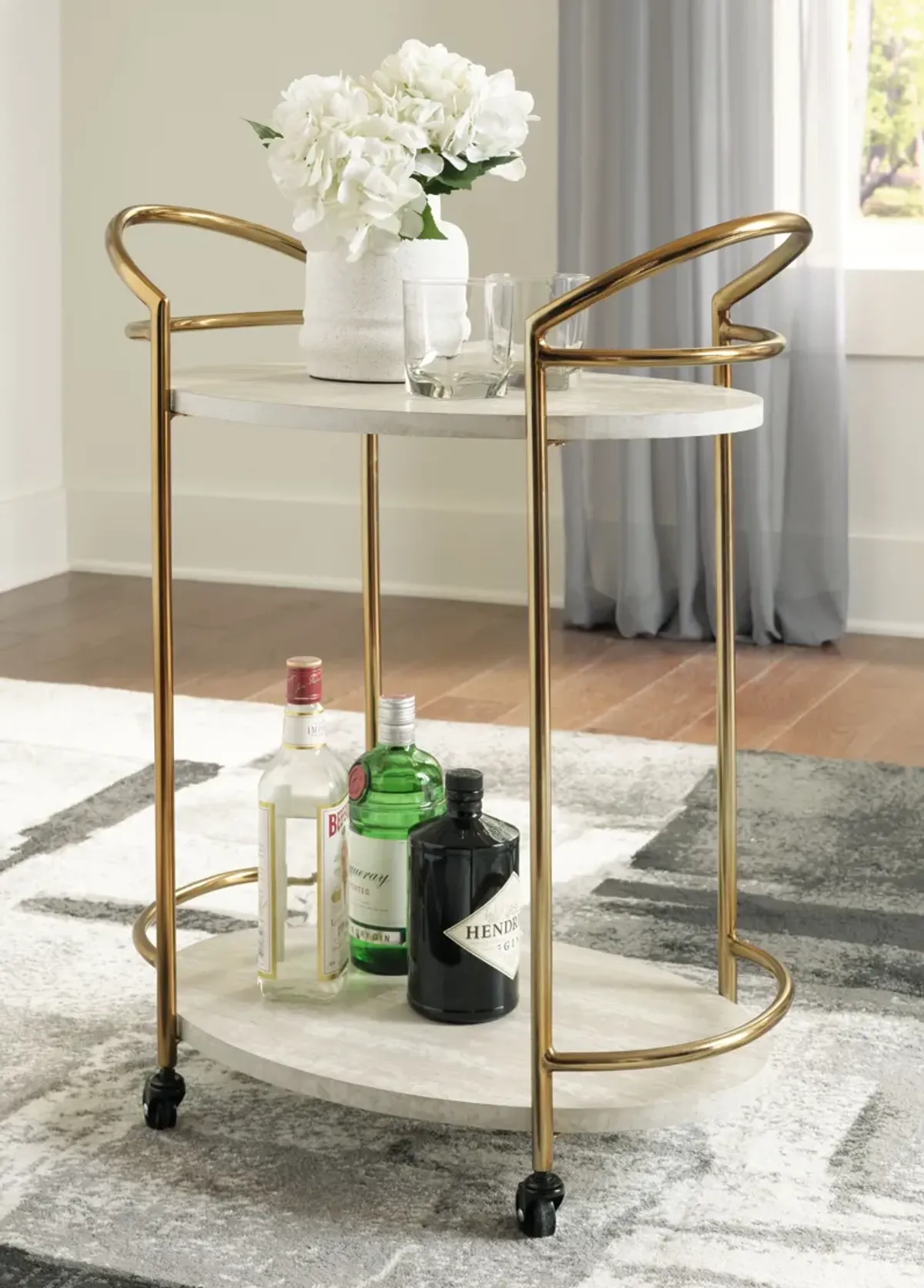 Tarica - Cream / Gold Finish - Bar Cart