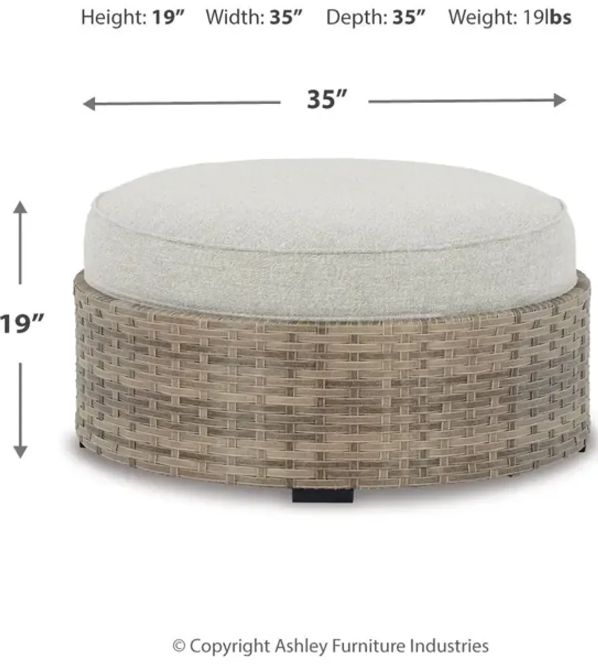 Calworth - Beige - Ottoman with Cushion