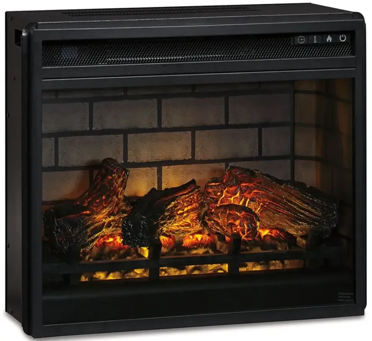 Willowton - Whitewash - 2 Pc. - TV Stand with Faux Firebrick Fireplace Insert
