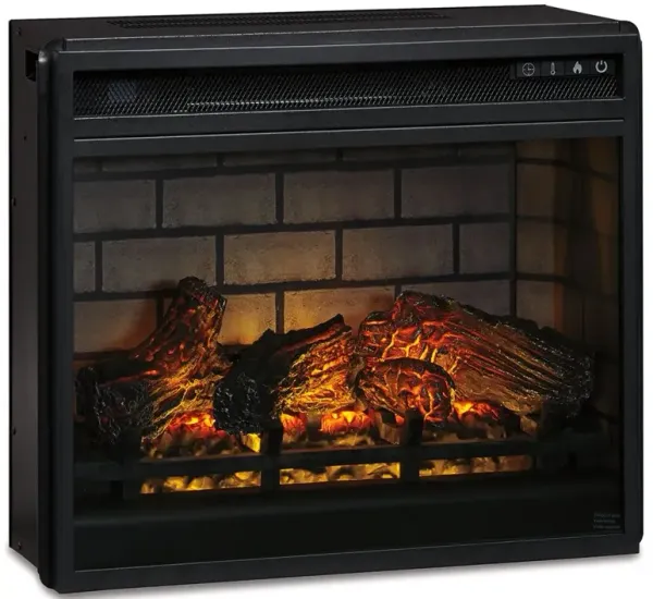 Willowton - Whitewash - 2 Pc. - TV Stand with Faux Firebrick Fireplace Insert
