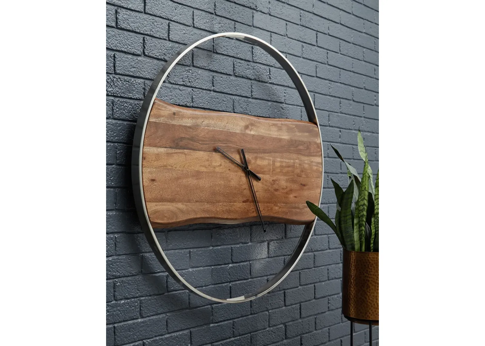 Panchali - Brown / Silver Finish - Wall Clock