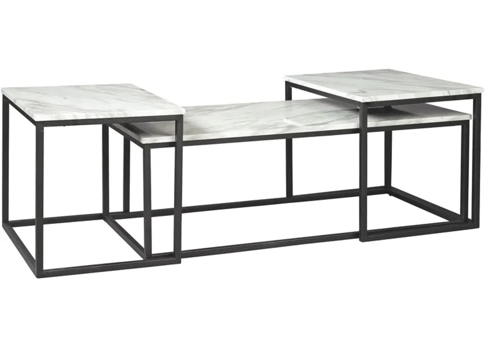 Donnesta - Gray / Black - Occasional Table Set (Set of 3)