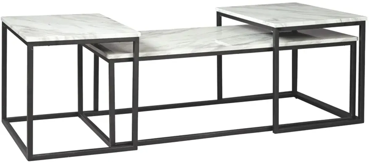 Donnesta - Gray / Black - Occasional Table Set (Set of 3)