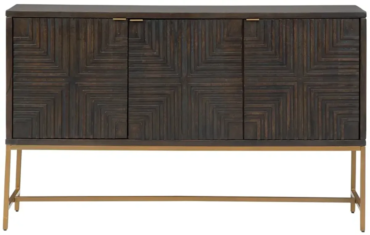 Elinmore - Accent Cabinet - Brown / Gold Finish