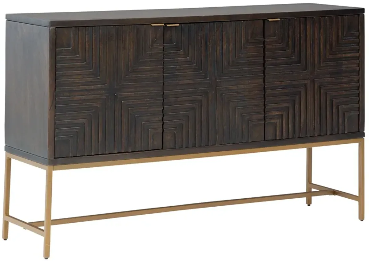 Elinmore - Accent Cabinet - Brown / Gold Finish