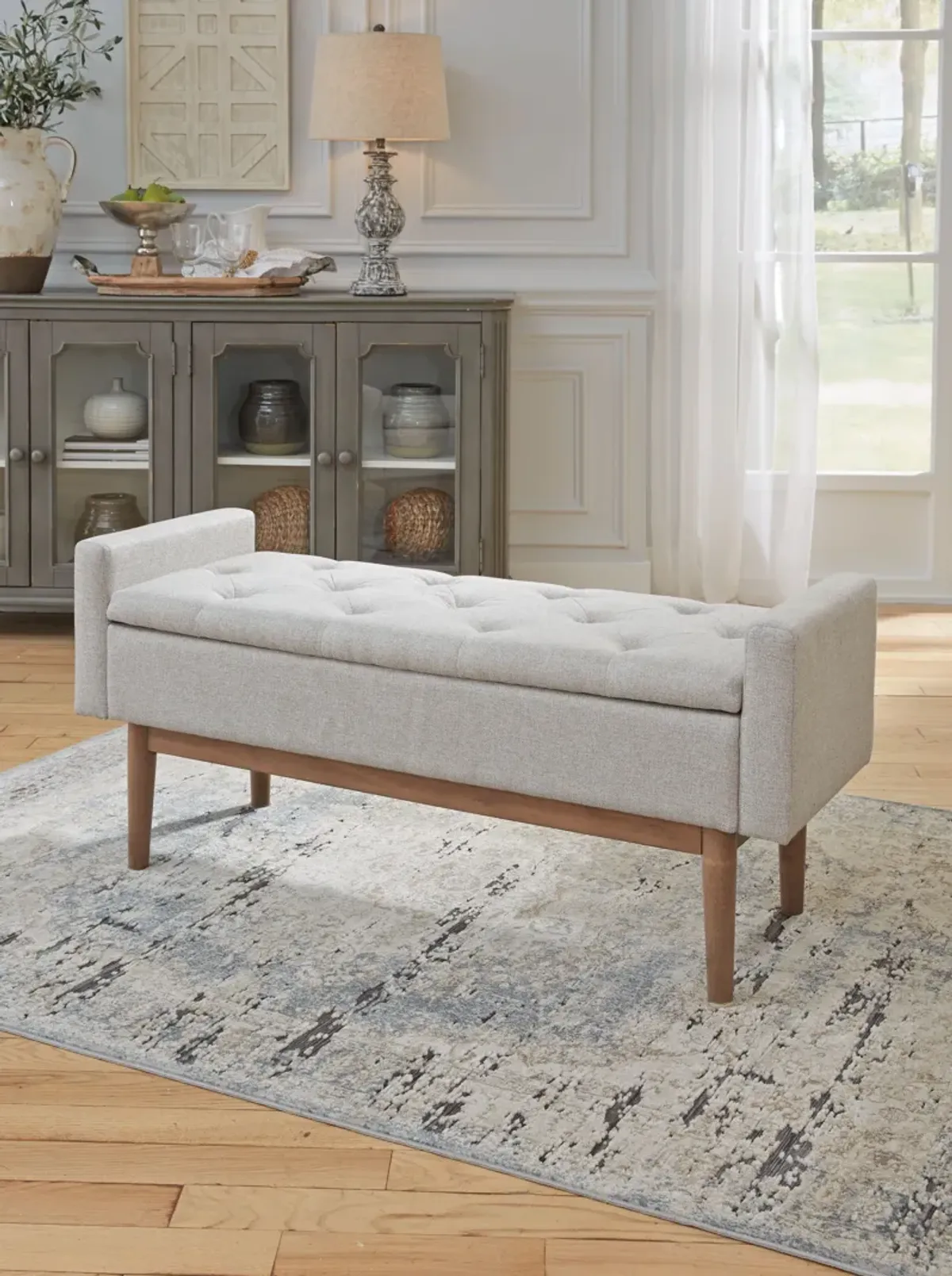 Briarson - Beige / Brown - Storage Bench