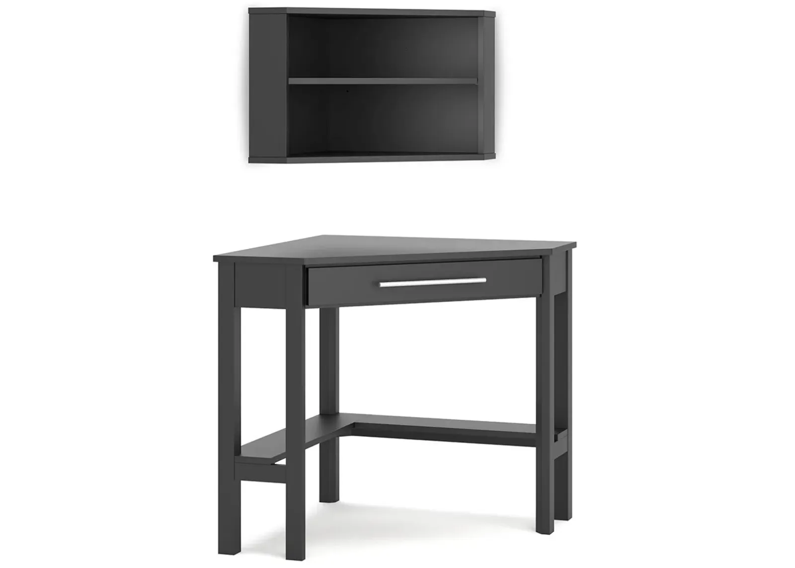 Otaska - Black - Corner Desk, Bookcase