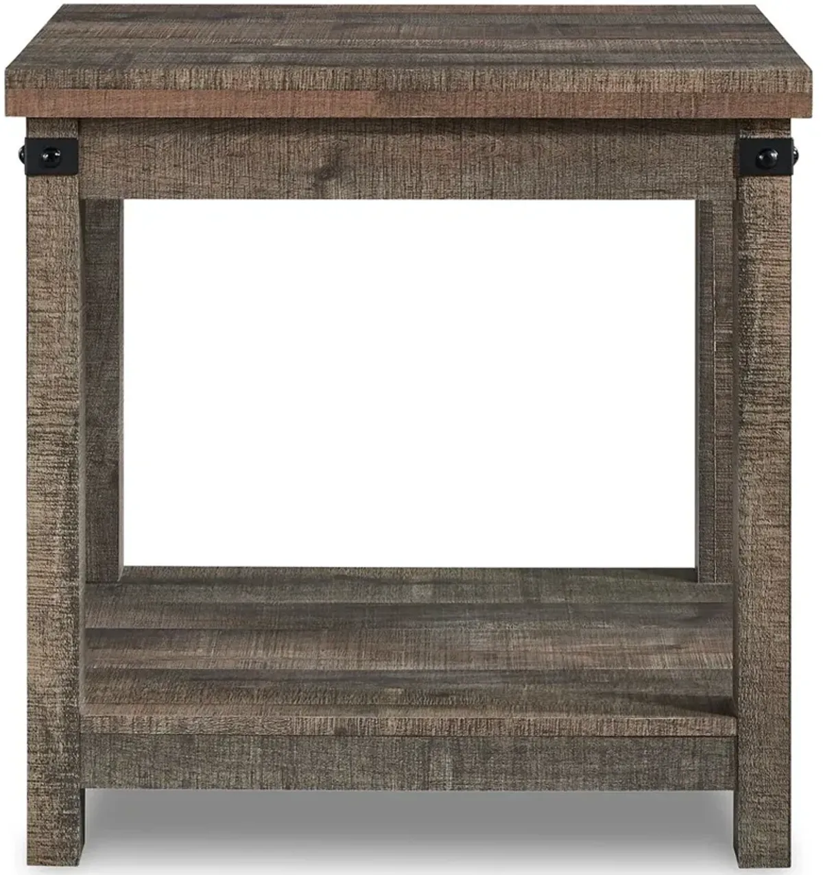 Hollum - Square End Table - Rustic Brown