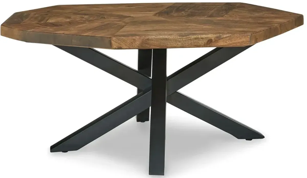 Haileeton - Brown / Black - Oval Cocktail Table