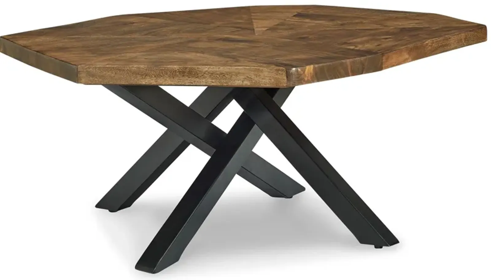 Haileeton - Brown / Black - Oval Cocktail Table