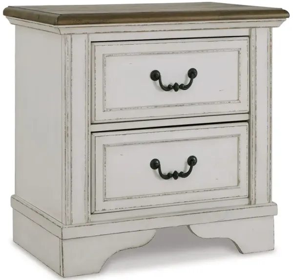 Brollyn - White / Brown / Beige - Two Drawer Night Stand