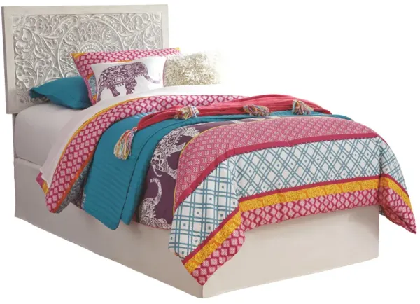 Paxberry - White Wash - Twin Panel Headboard with Bolt on Bed Frame