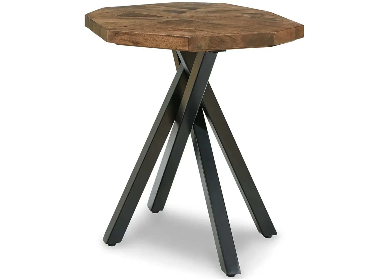 Haileeton - Brown / Black - Round End Table