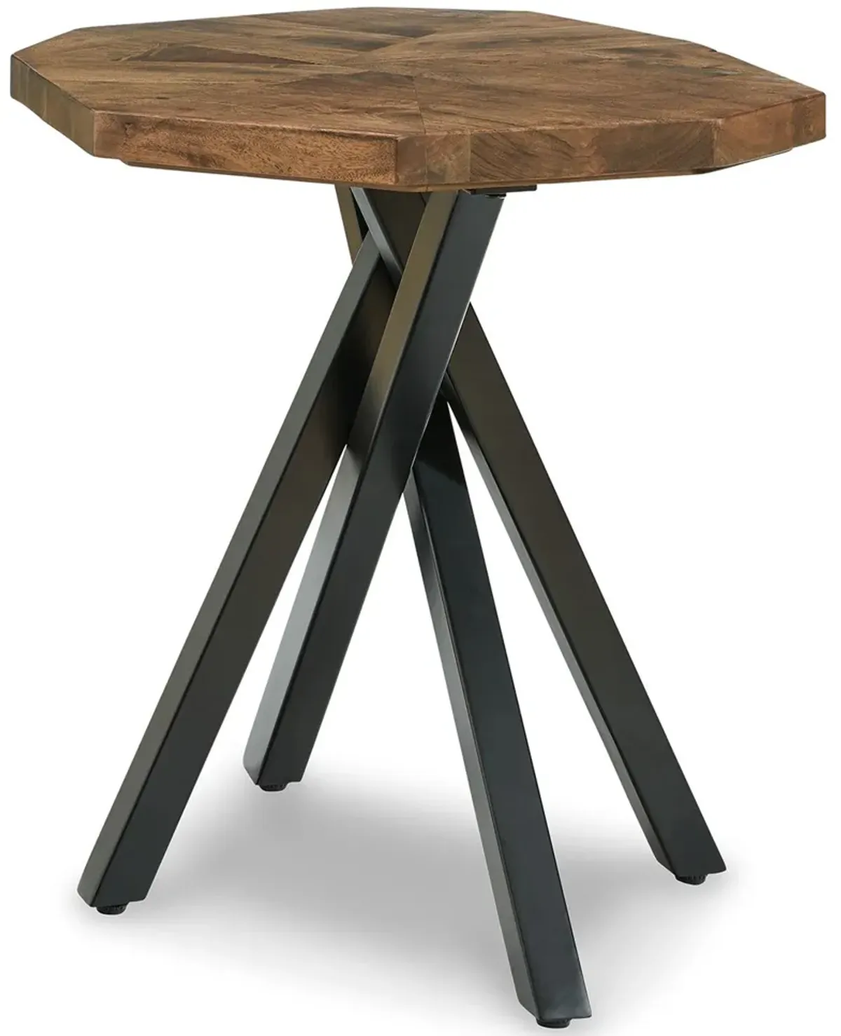 Haileeton - Brown / Black - Round End Table