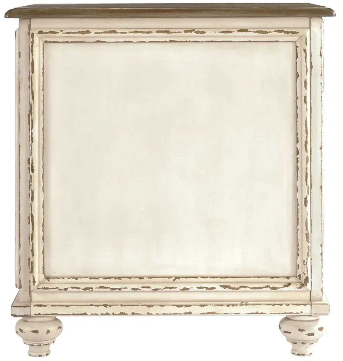 Realyn - White / Brown - Chair Side End Table - Insert Mirror
