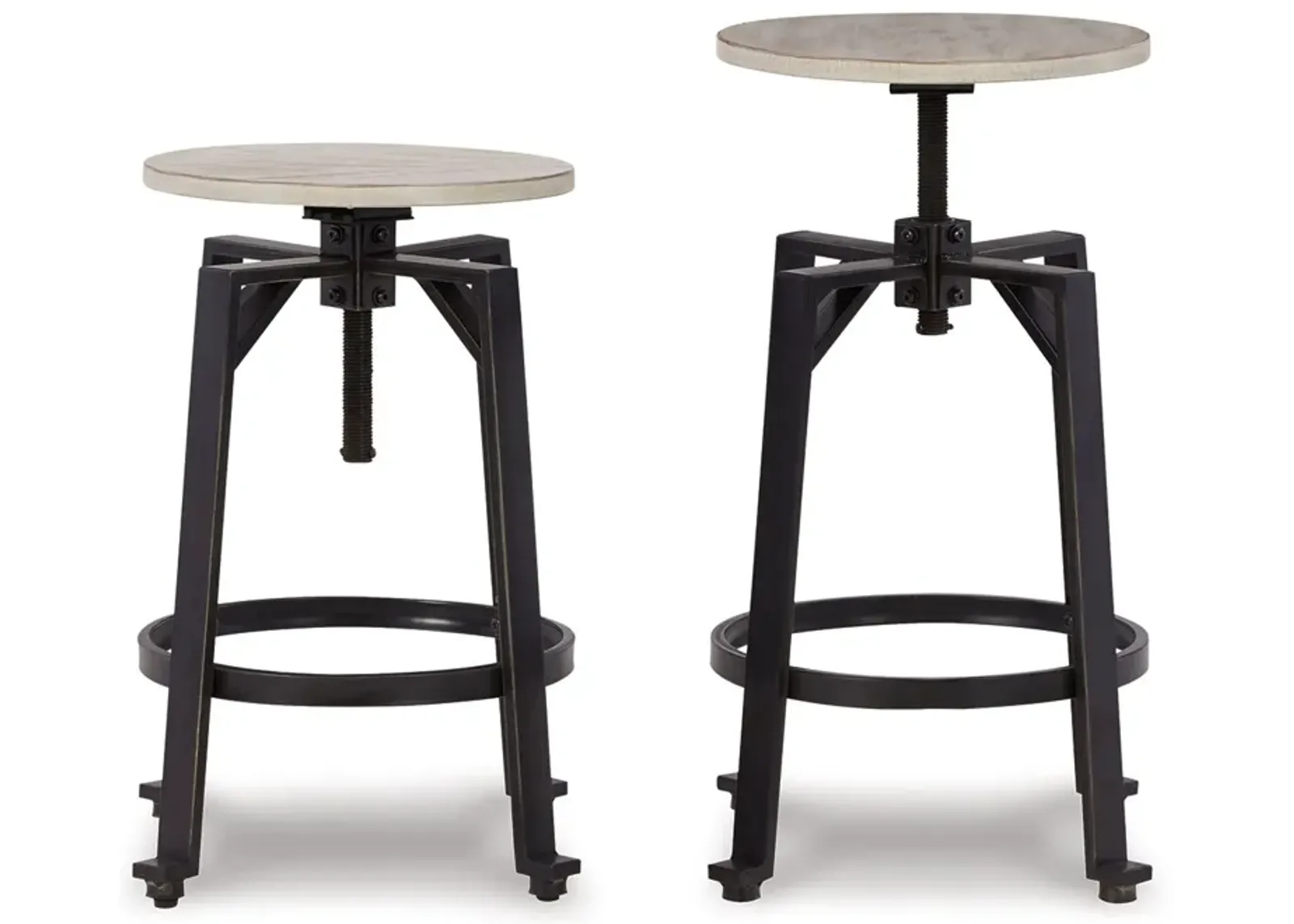 Karisslyn - Whitewash / Black - Swivel Stool (Set of 2)