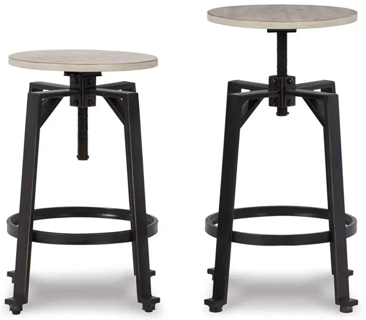 Karisslyn - Whitewash / Black - Swivel Stool (Set of 2)