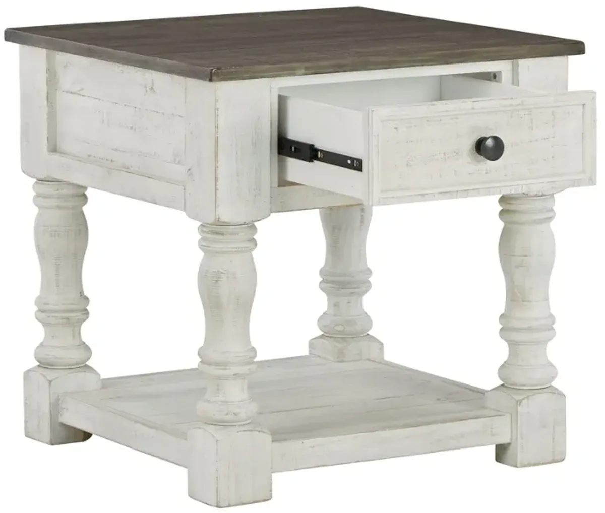 Havalance - Square End Table - White / Gray