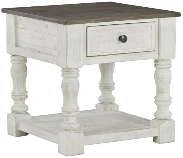 Havalance - Square End Table - White / Gray