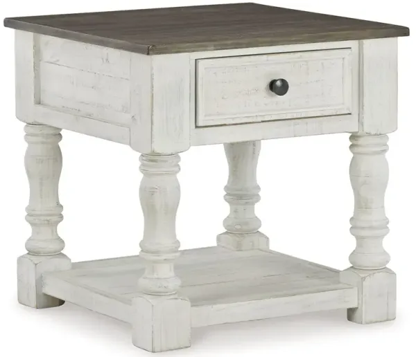 Havalance - Square End Table - White / Gray