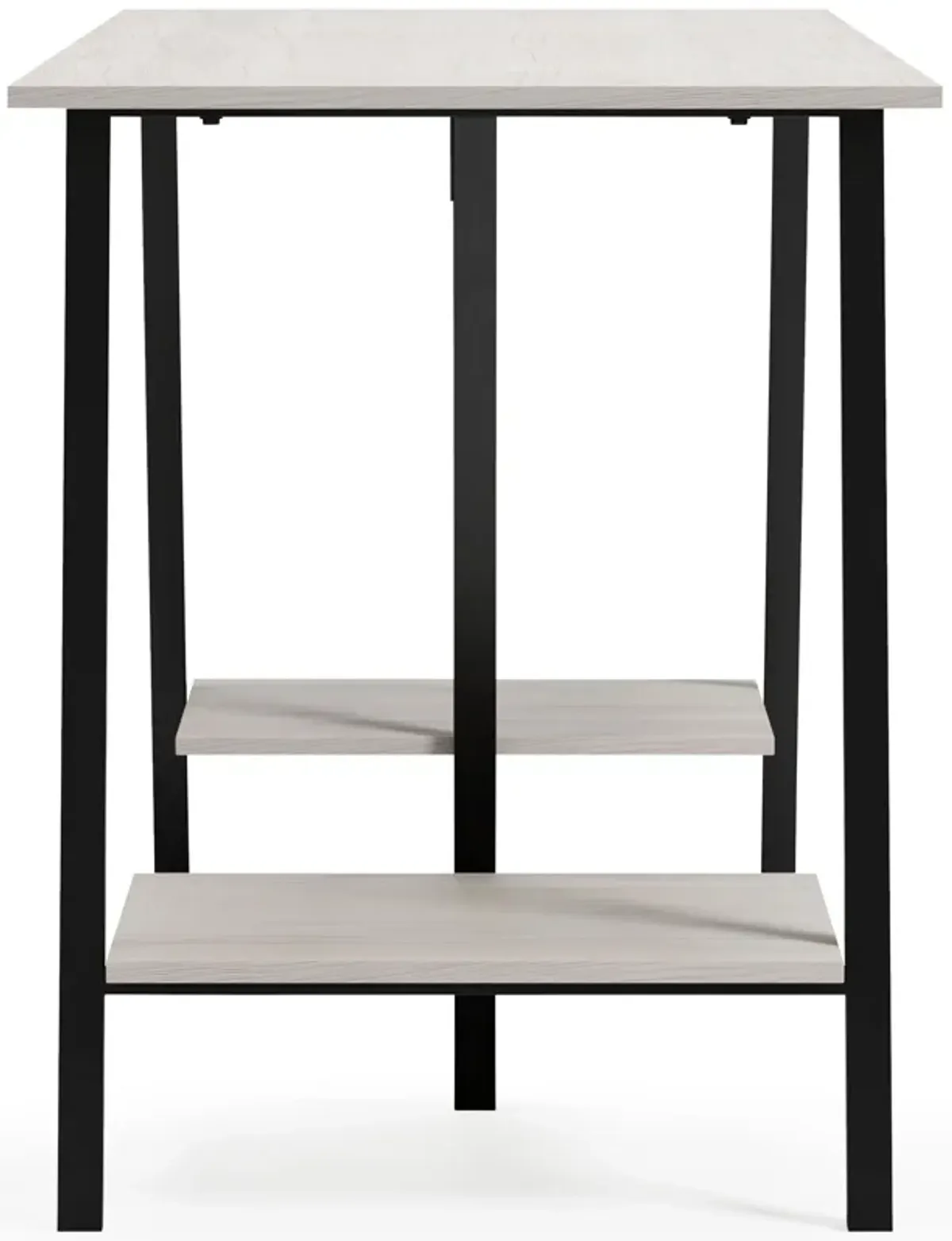 Bayflynn - White / Black - Home Office Desk - 2 Fixed Shelves