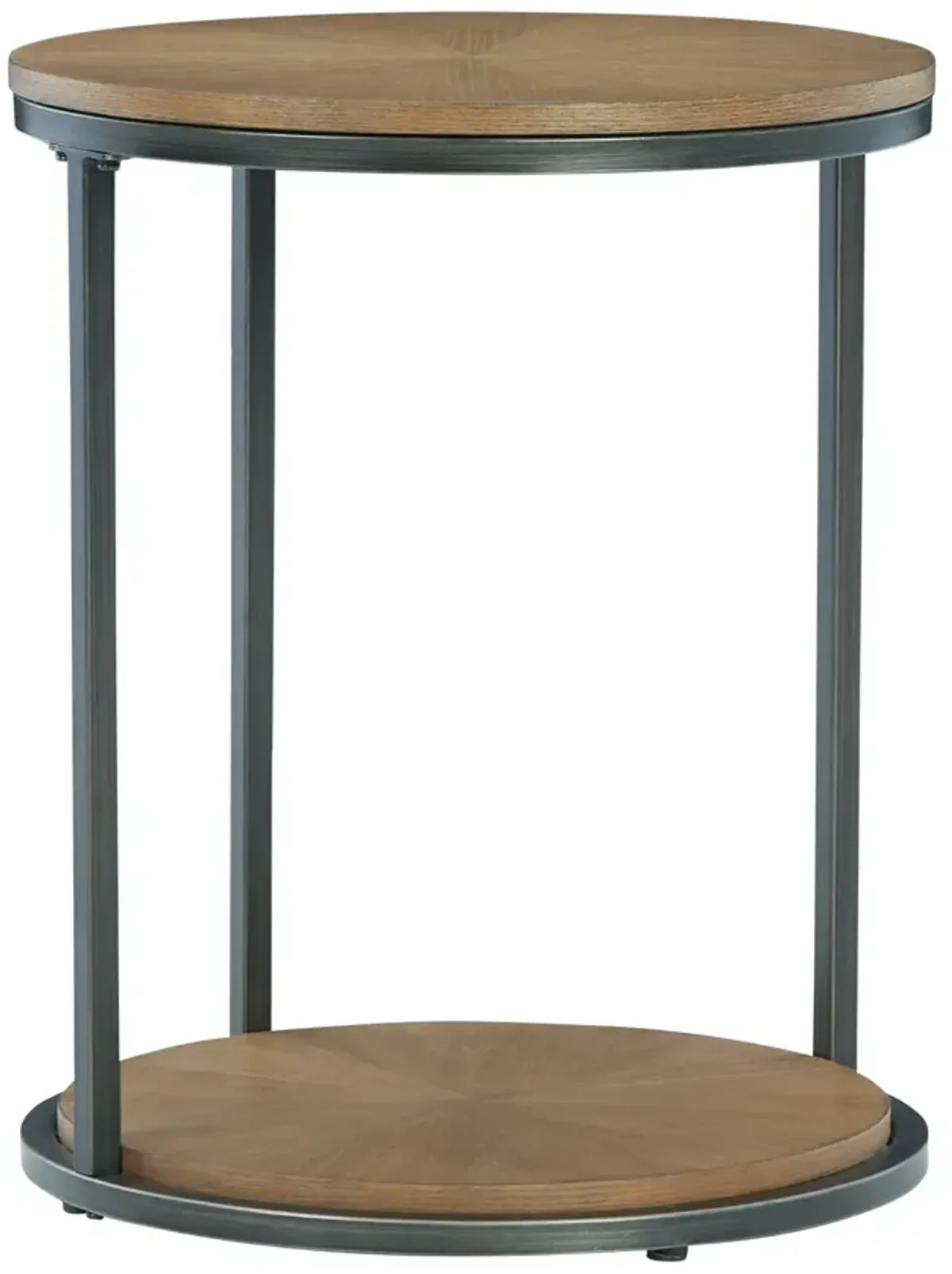 Fridley - Brown / Black - Round End Table