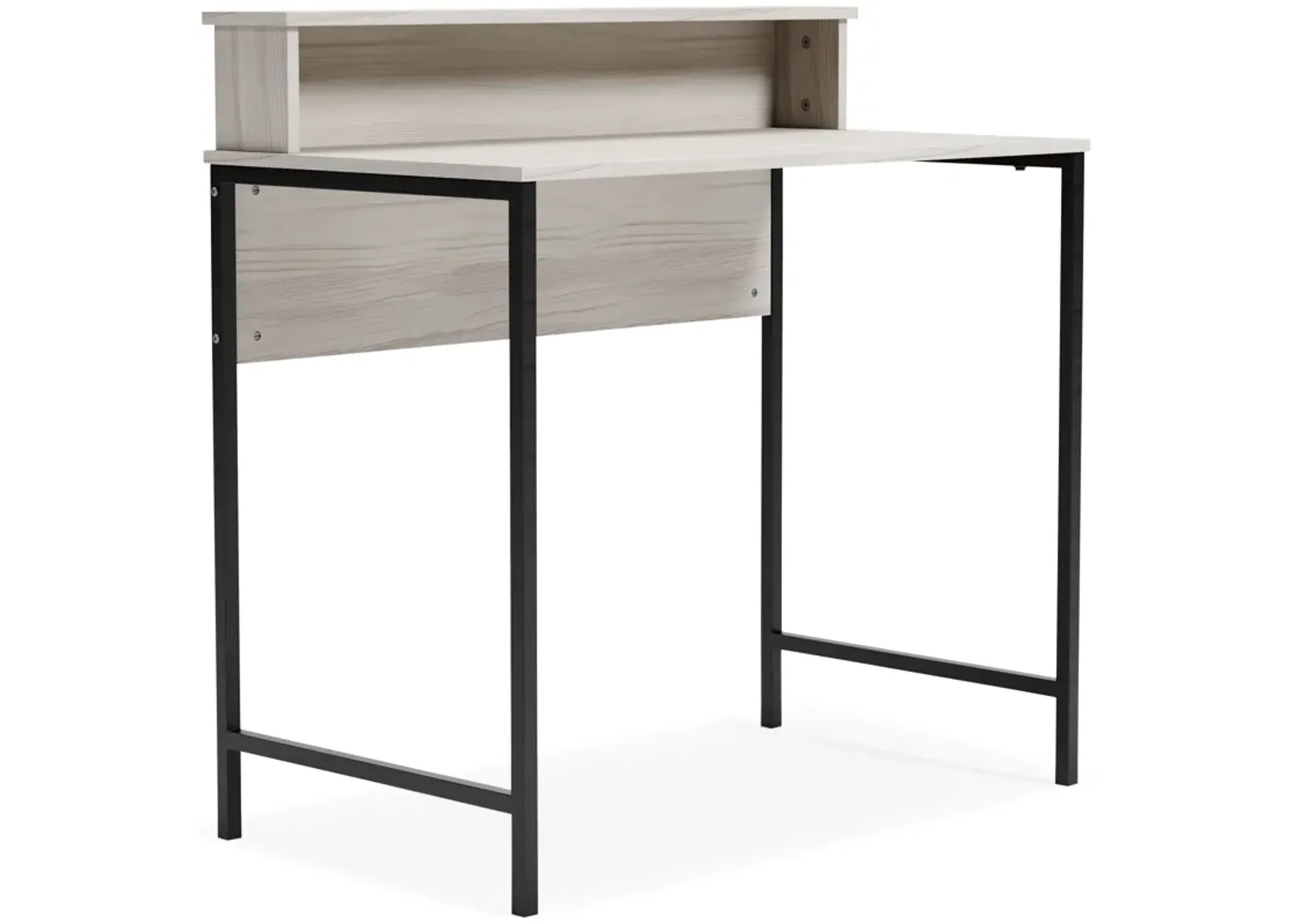 Bayflynn - White / Black - Home Office Desk With Hutch