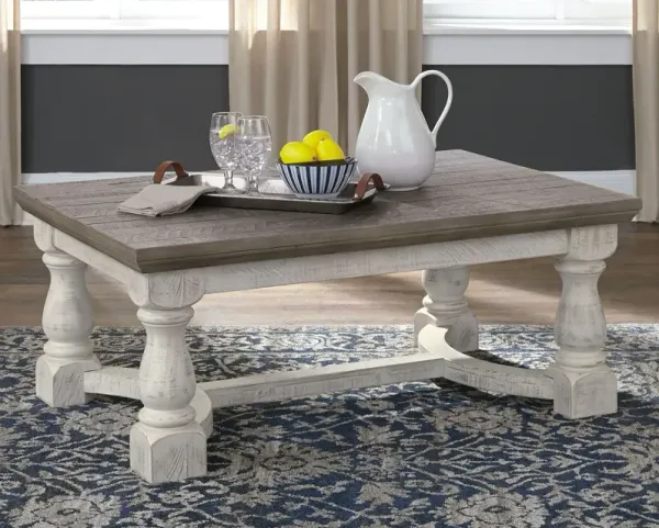 Havalance - Rectangular Cocktail Table - Gray / White