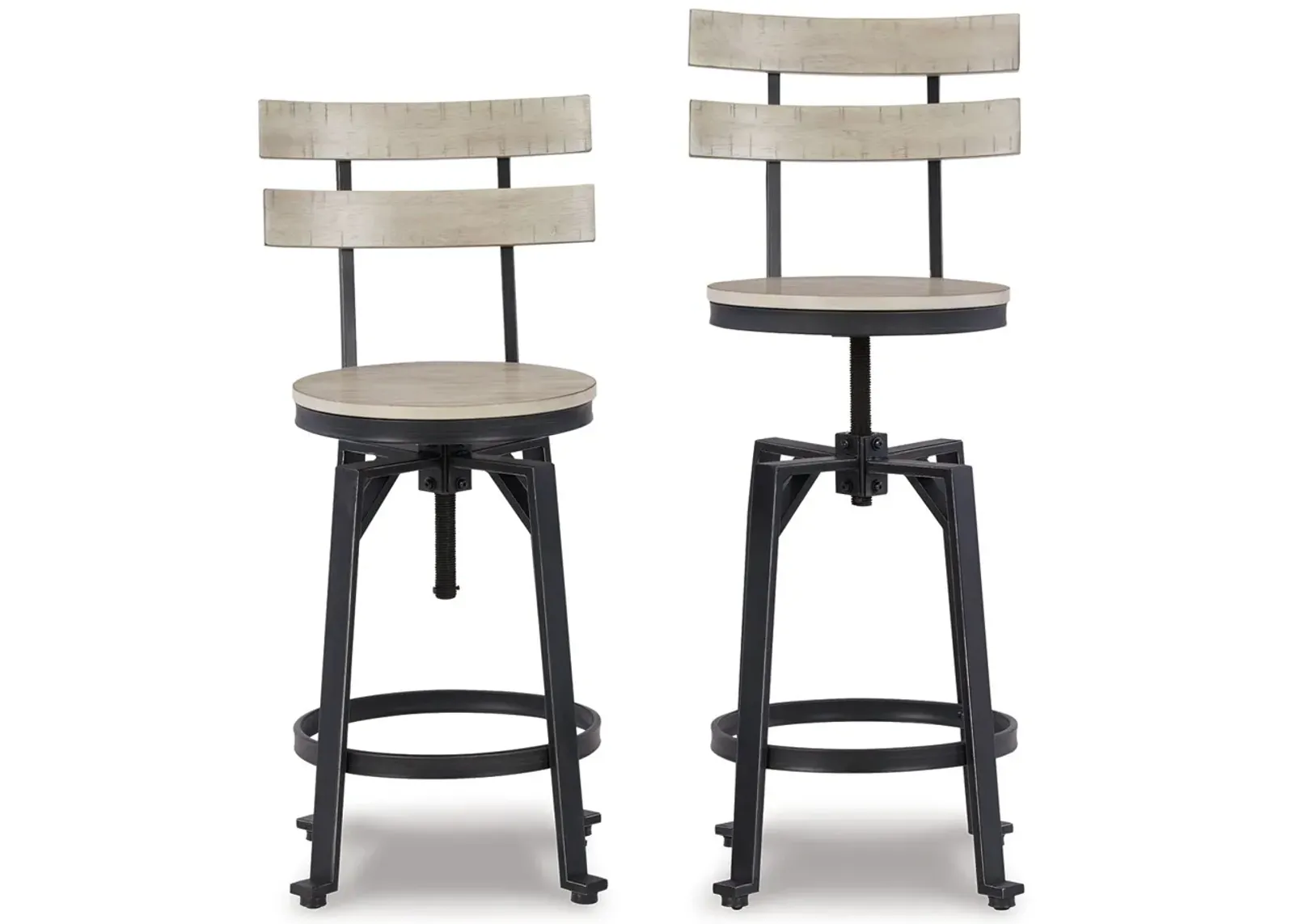 Karisslyn - Whitewash / Black - Swivel Barstool (Set of 2)