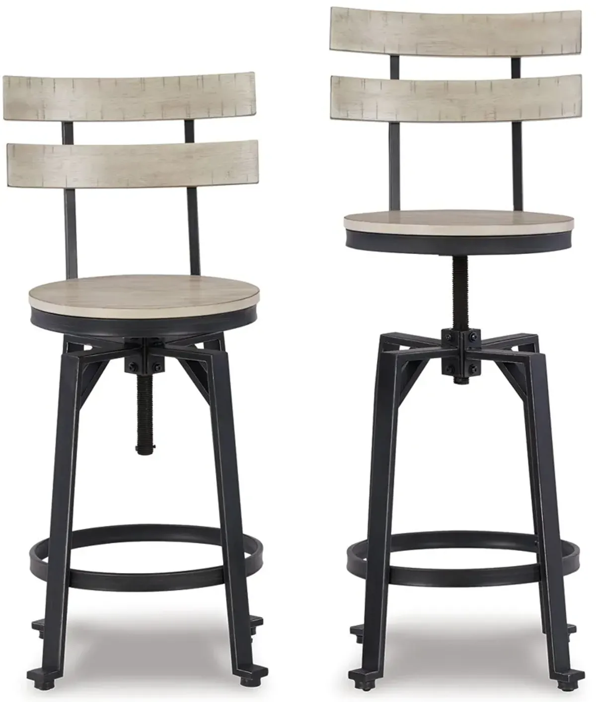 Karisslyn - Whitewash / Black - Swivel Barstool (Set of 2)