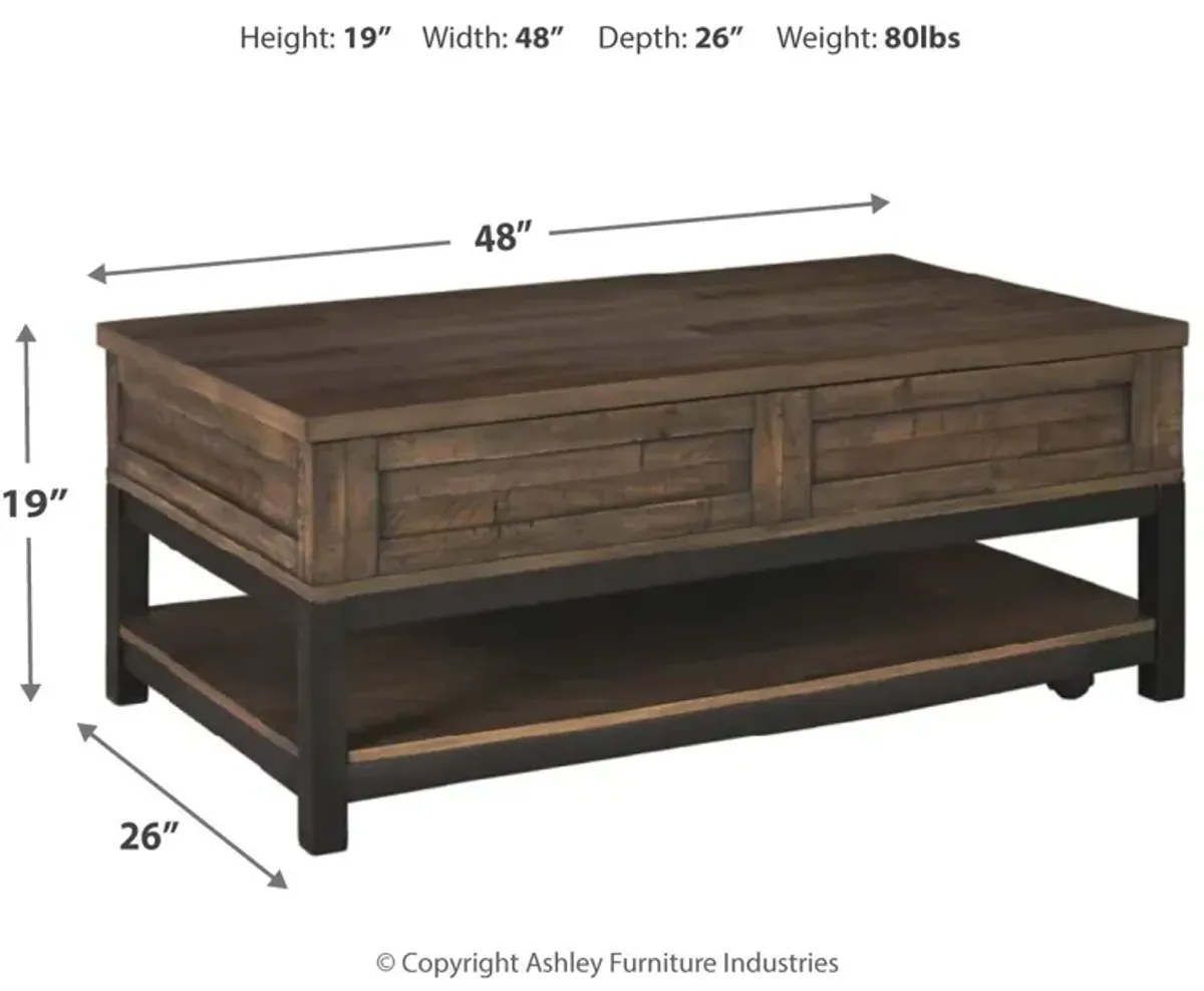 Johurst - Grayish Brown - Lift Top Cocktail Table