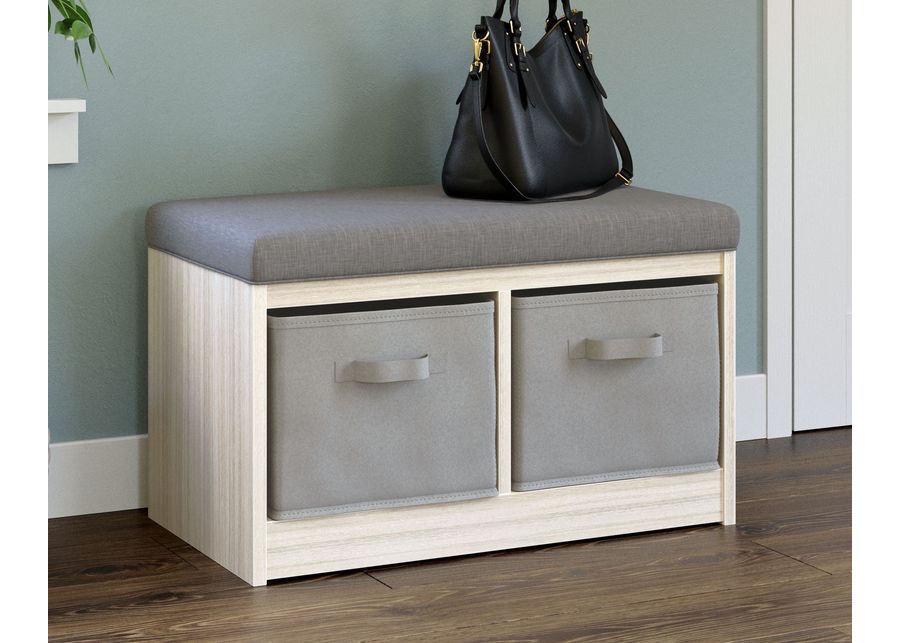 Blariden - Gray / Natural - Storage Bench