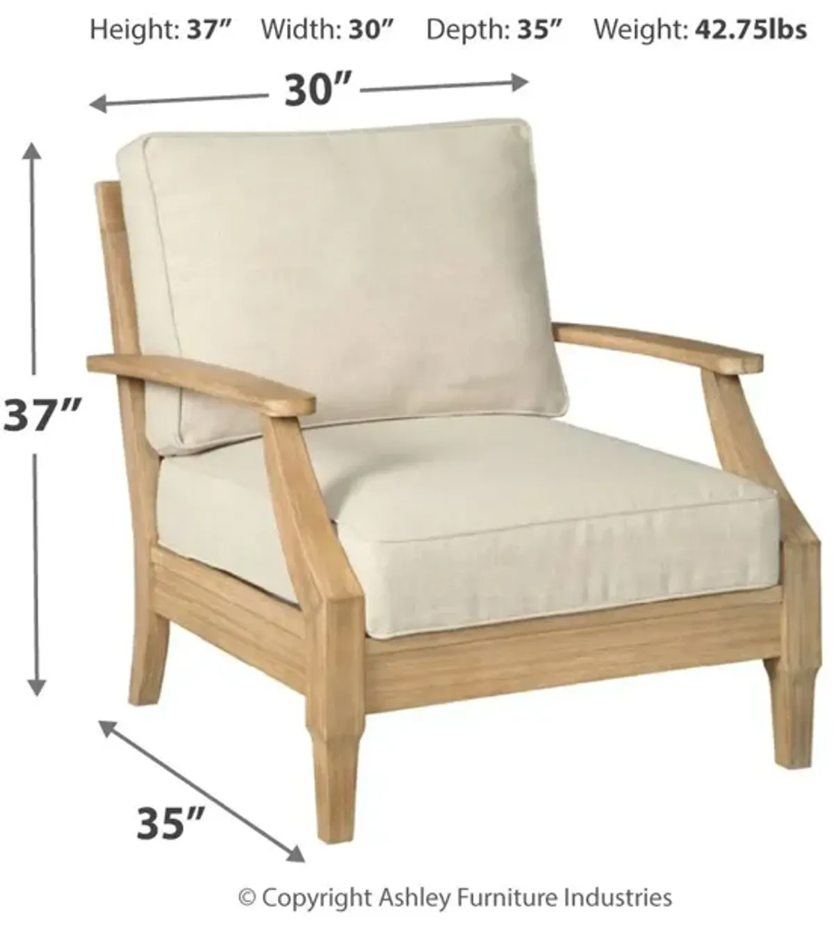 Clare - Beige - Lounge Chair W/Cushion